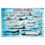 Illustration of various airplanes with a blue sky background and 'AIRPLANES' text at the top.