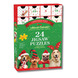 Christmas jigsaw puzzle advent calendar featuring 24 dog puzzles