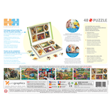 Back of puzzle box with a description of the puzzle details