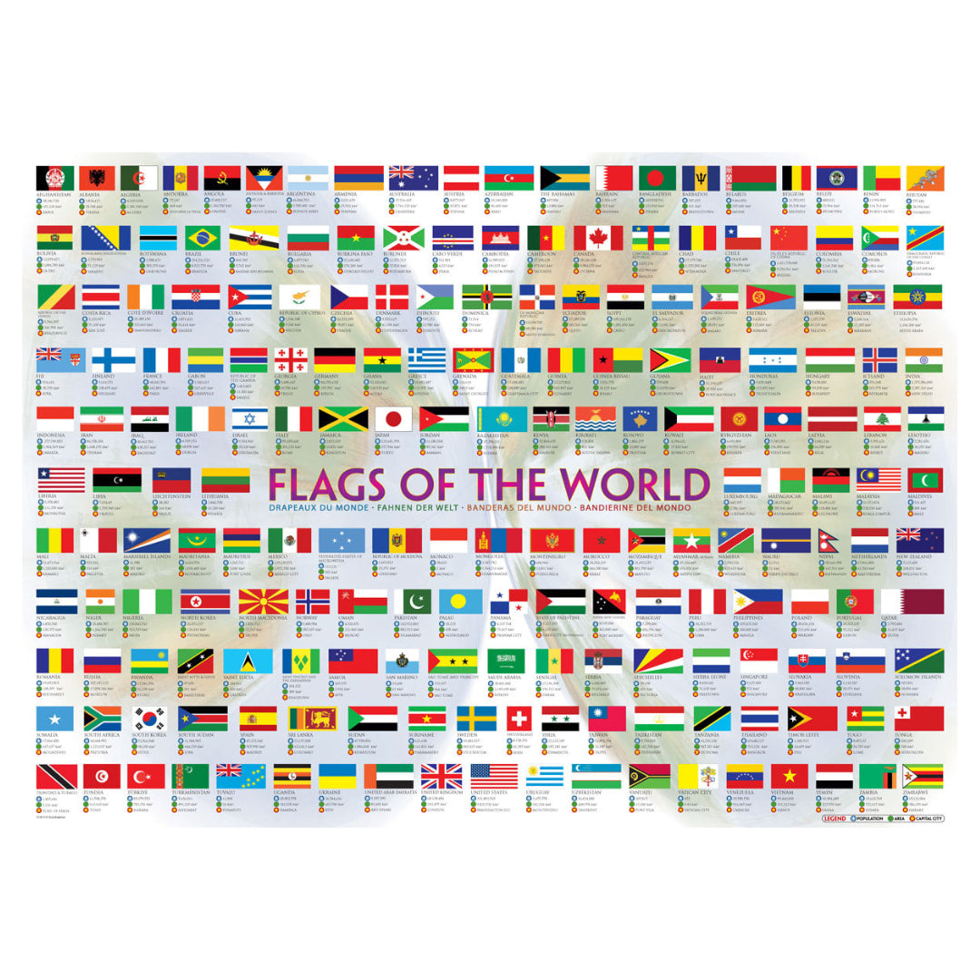 Poster of flags of the world with a white background