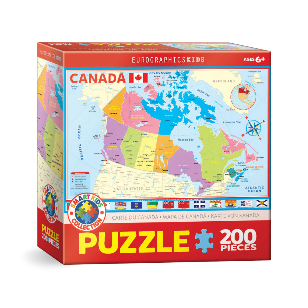 Eurographics Puzzles - Map Of Canada 200 Piece Puzzle - The Puzzle Nerds 