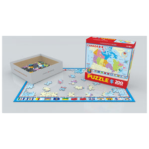 Eurographics Puzzles - Map Of Canada 200 Piece Puzzle - The Puzzle Nerds 