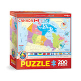 Eurographics Puzzles - Map Of Canada 200 Piece Puzzle - The Puzzle Nerds 