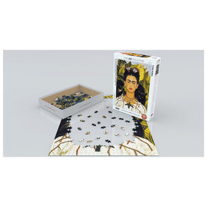 Eurographics Puzzles - Self-Portrait with Thorn Necklace and Hummingbird 1000 Piece Puzzle - The Puzzle Nerds  