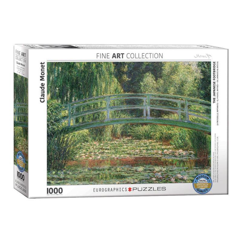 Claude Monet Water Lilies & Japanese Bridge 1000-Piece Puzzle - Premium Art Jigsaw