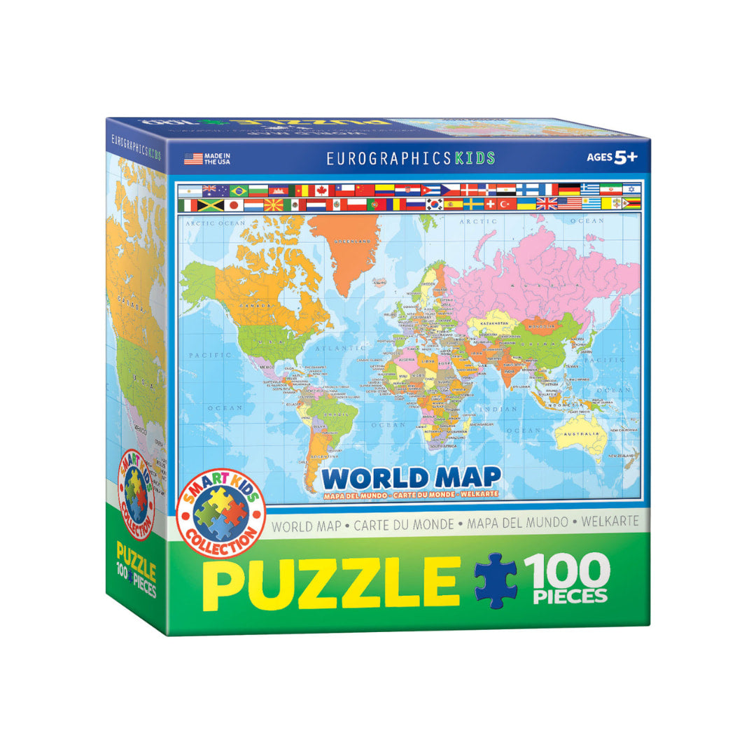 Eurographics Puzzles - World Map 100 Piece Puzzle - The Puzzle Nerds  