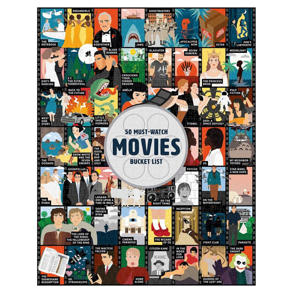 50 Must-Watch Movies Bucket List 1000 Piece Puzzle – The Puzzle Nerds