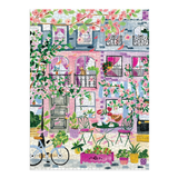 Colorful puzzle with a floral street scene design