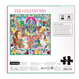 Puzzle box with Easter-themed illustration and branding