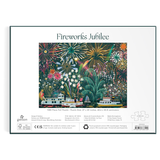 Jigsaw puzzle packaging with 'Fireworks Jubilee' design on a white background