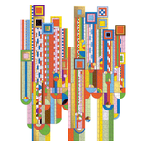 Colorful abstract geometric pattern on a white background