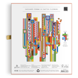 Gallison puzzle packaging with geometric design and text on a white background