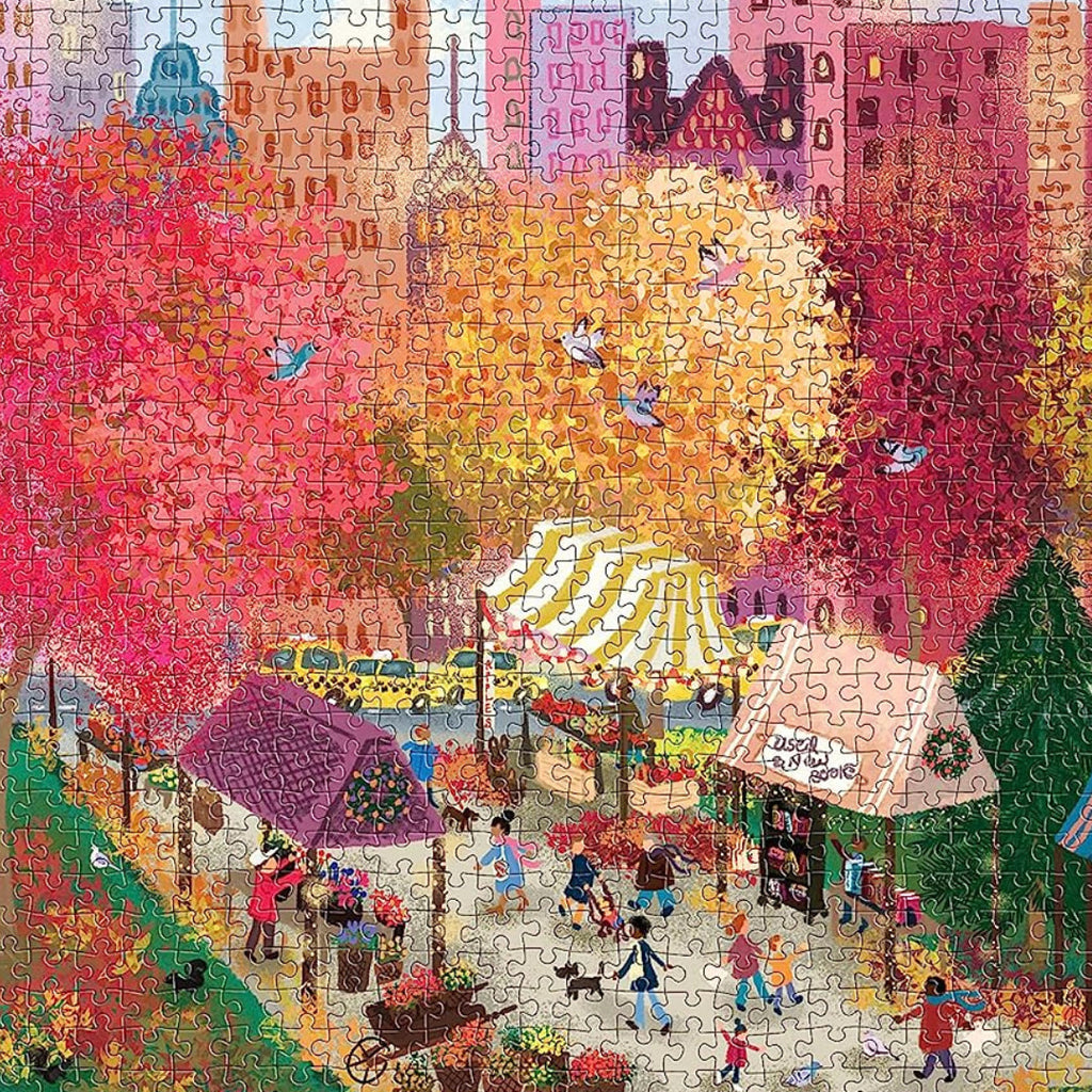 Galison - Joy Laforme Autumn at the City Market 1000 Piece Puzzle - The Puzzle Nerds 