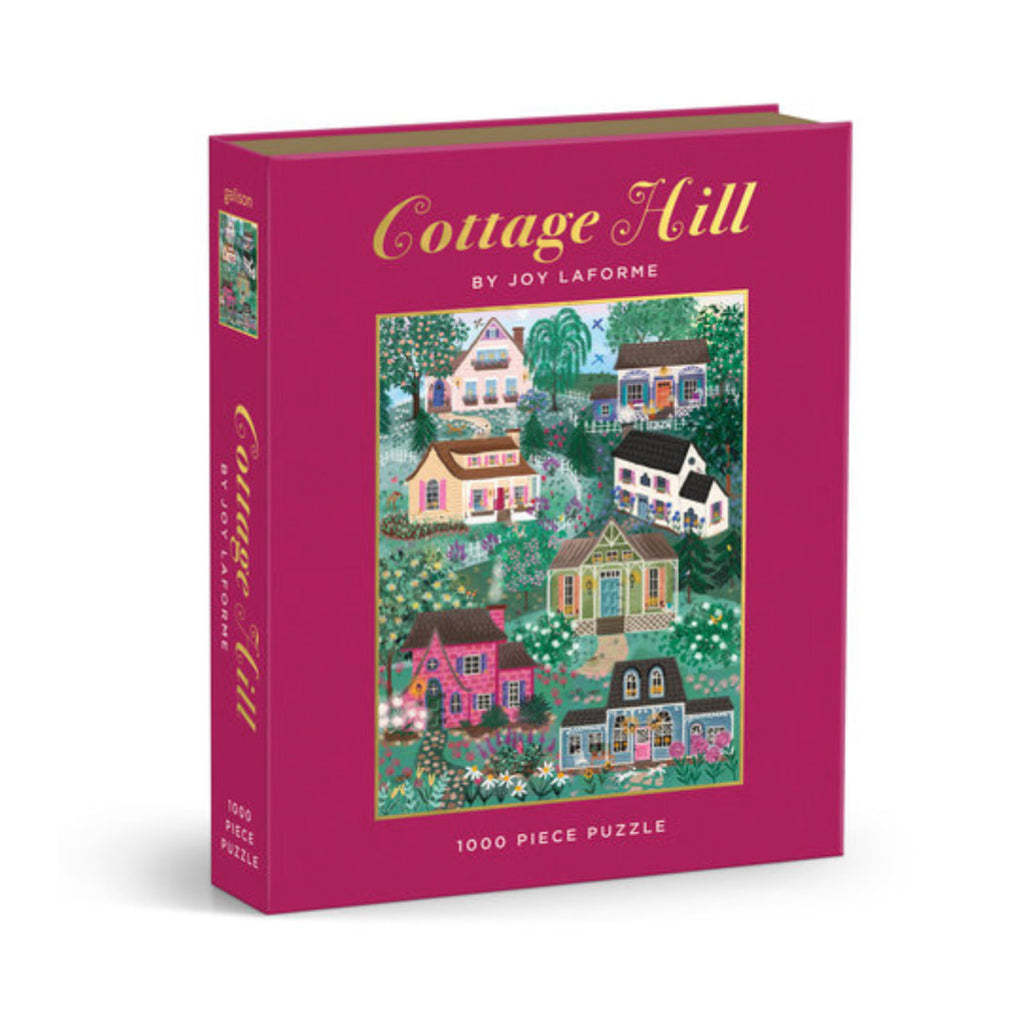 Galison Puzzle 1000 Pezzi The Cottage Hills Di Joy Laforme - Scena Di Casetta Fiorita In Scatola Quadrata