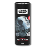 Star Wars Death Star puzzle packaging with black cylindrical tube packaging on a white background