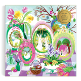 Gallison 500 piece foil puzzle packaging with Easter-themed design featuring eggs, bunnies, and flowers.