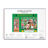 Puzzle box for 'Wisdom & Whimsy Bookshop' with colorful illustration on a white background
