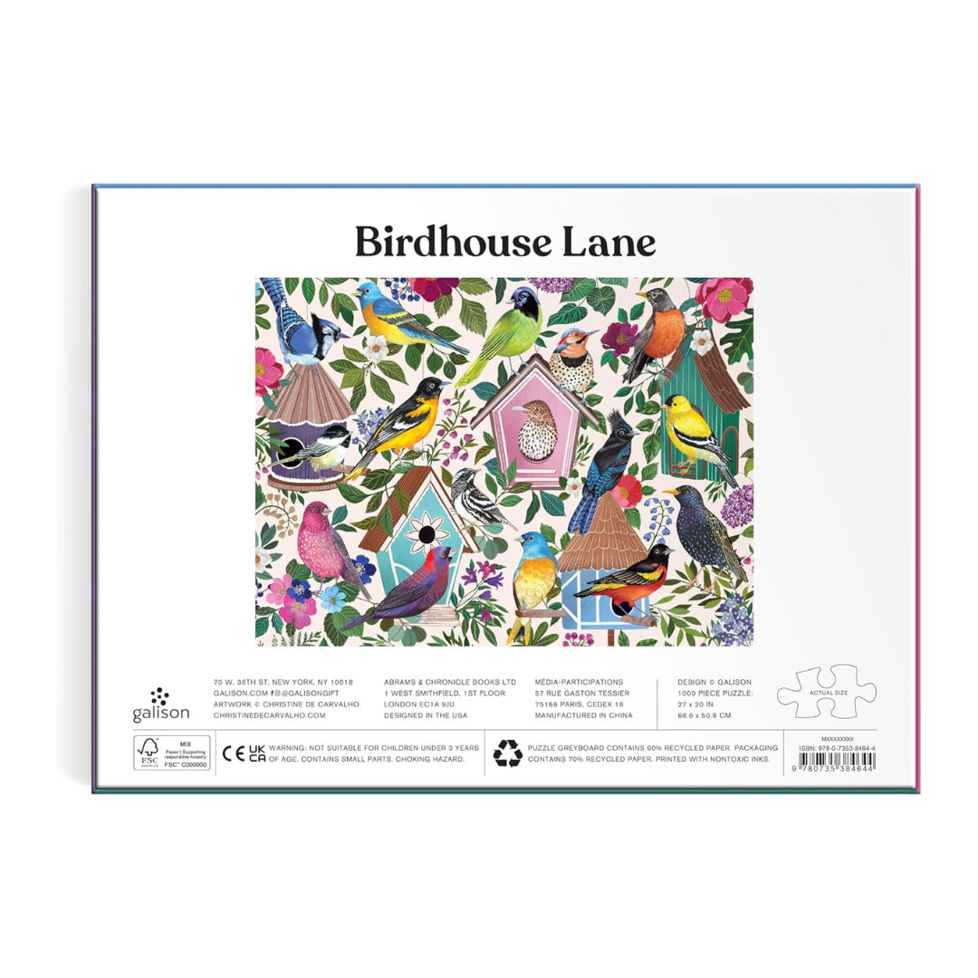 Galison Puzzles - Birdhouse Lane 1000 Piece Puzzle - The Puzzle Nerds 