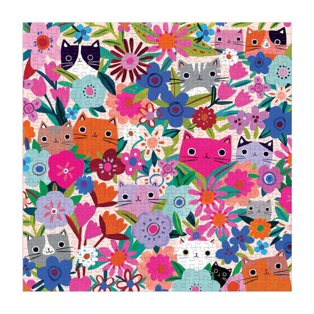 Galison Puzzles - Blooming Cats 500 Piece Puzzle - The Puzzle Nerds 