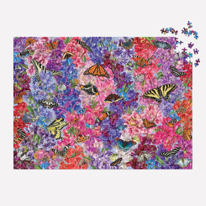 Galison Puzzles - Butterflies In The Sweet Peas 1000 Piece Puzzle - The Puzzle Nerds  