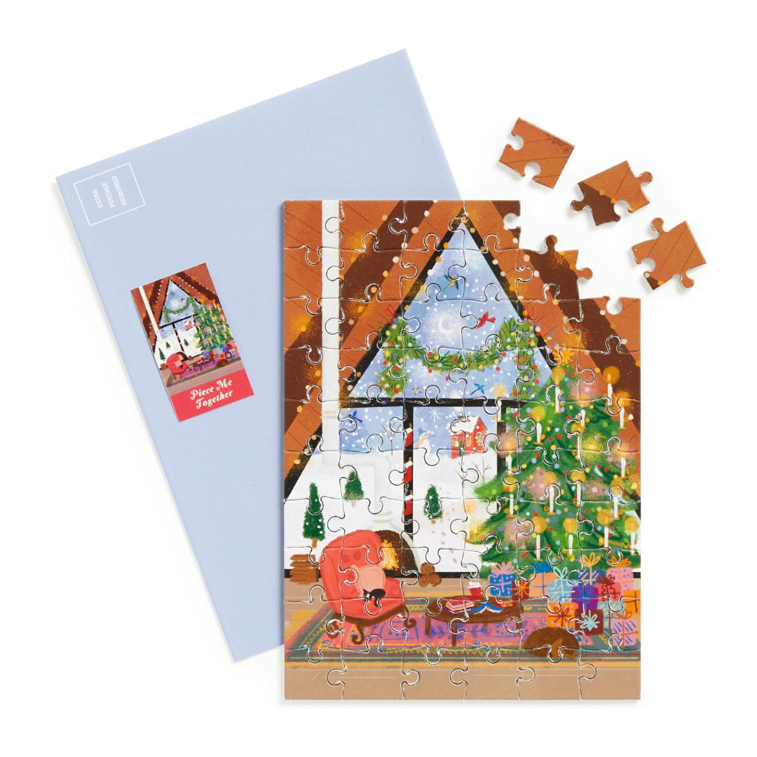 Galison Puzzles - Joy Laforme Cozy Cabin Greeting Card Puzzle - The Puzzle Nerds  