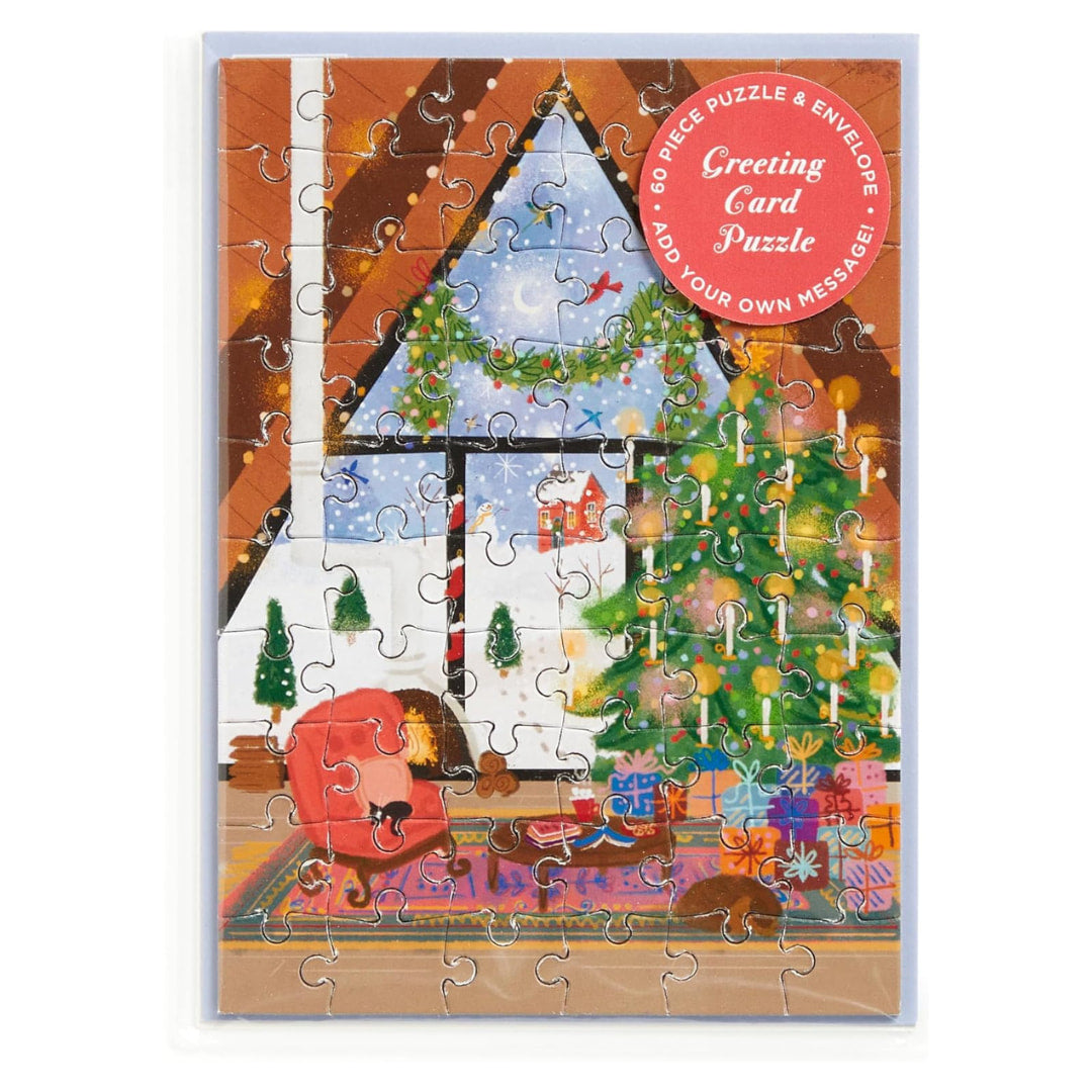 Galison Puzzles - Joy Laforme Cozy Cabin Greeting Card Puzzle - The Puzzle Nerds  