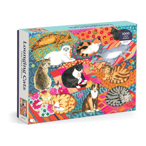 Galison Puzzles - Lounging Cats 1000 Piece Puzzle - The Puzzle Nerds  