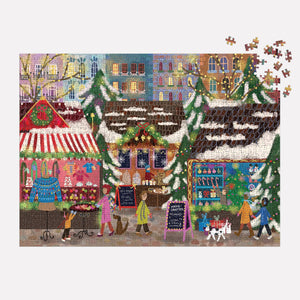 Galison Puzzles - Merry Market 1000 Piece Foil Jigsaw Puzzle - The Puzzle Nerds  