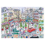 Galison Puzzles - Michael Storrings Christmas in Paris 1000 Piece Foil Puzzle - The Puzzle Nerds  