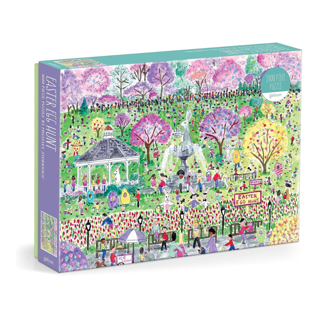 Galison Puzzles - Michael Storrings Easter Egg Hunt 1000 Piece Puzzle  - The Puzzle Nerds