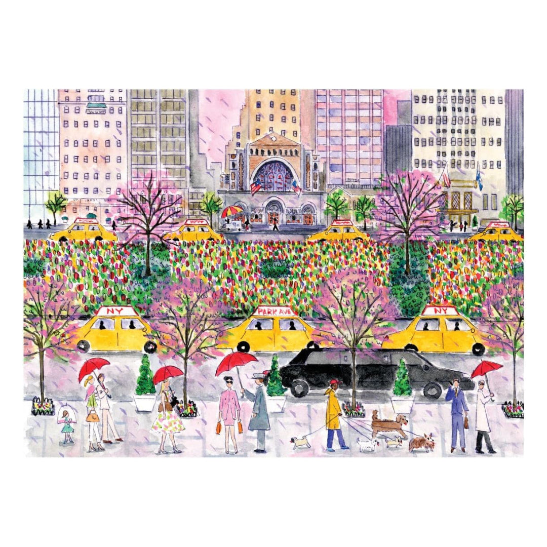 Galison Puzzles - Michael Storrings Spring On Park Avenue 1000 Piece Puzzle - The Puzzle Nerds 