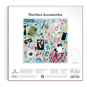 Galison Puzzles - Purrfect Accessories 500 Piece Foil Puzzle - The Puzzle Nerds 