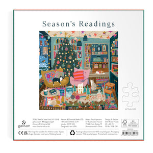 Galison Puzzles - Season's Readings 500 Piece Foil Puzzle - The Puzzle Nerds  