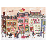 Snow Fall on Main Street 1000 piece puzzle of a snowy street scene at the holidays