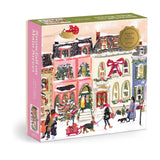 Snow Fall on Main Street 1000 piece puzzle of a snowy street scene at the holidays