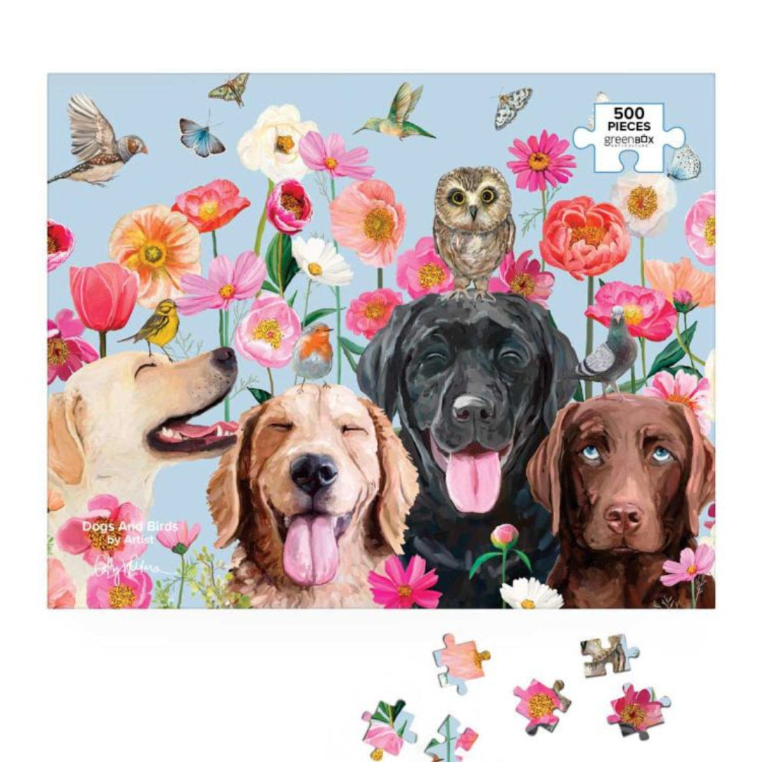 Greenbox  - Dogs And Birds 500 Piece Puzzle  - The Puzzle Nerds 