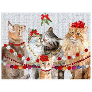 Greenbox  - Festive Cat Bunch 500 Piece Foil Puzzle  - The Puzzle Nerds 