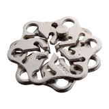 Metallic fidget spinner on a white background