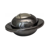 Metallic, futuristic-looking object on a white background