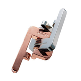 Rose gold and silver hand puzzle on a white background