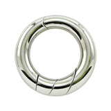 Silver metallic ring on a white background