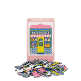 Puzzle set with 'Patisserie' themed packaging on a white background