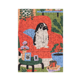 Jigsaw puzzle with a rabbit design on a colorful background