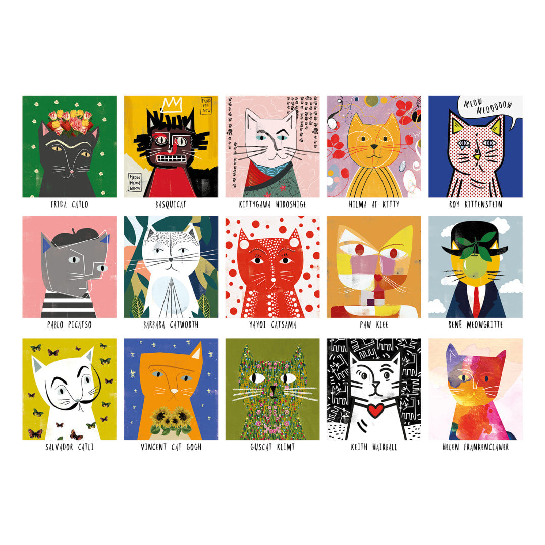Happily Puzzles - Art Cats 1000 Piece Puzzle - The Puzzle Nerds