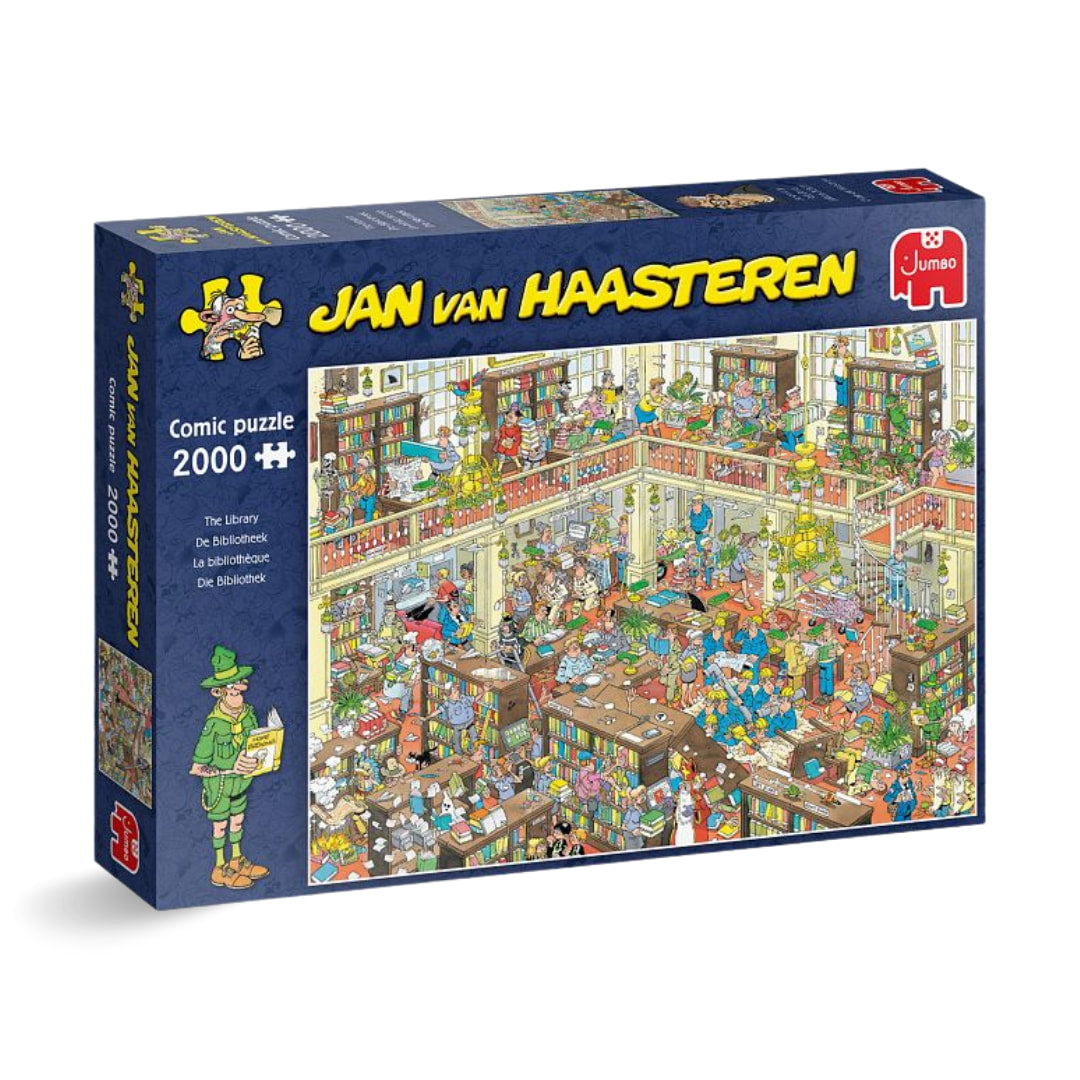 Heye - The Library Jan Van Haasteren 2000 Piece Puzzle - The Puzzle Nerds 