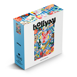 Colorful puzzle box with 'holiyay' branding on a white background