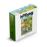 Holiyay puzzle box with colorful design on a white background