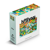 Puzzle box with colorful design and 'holiyay' branding on a white background