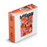 Holiyay puzzle box with colorful illustrations on a white background