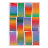 Colorful puzzle with gradient squares on a white background